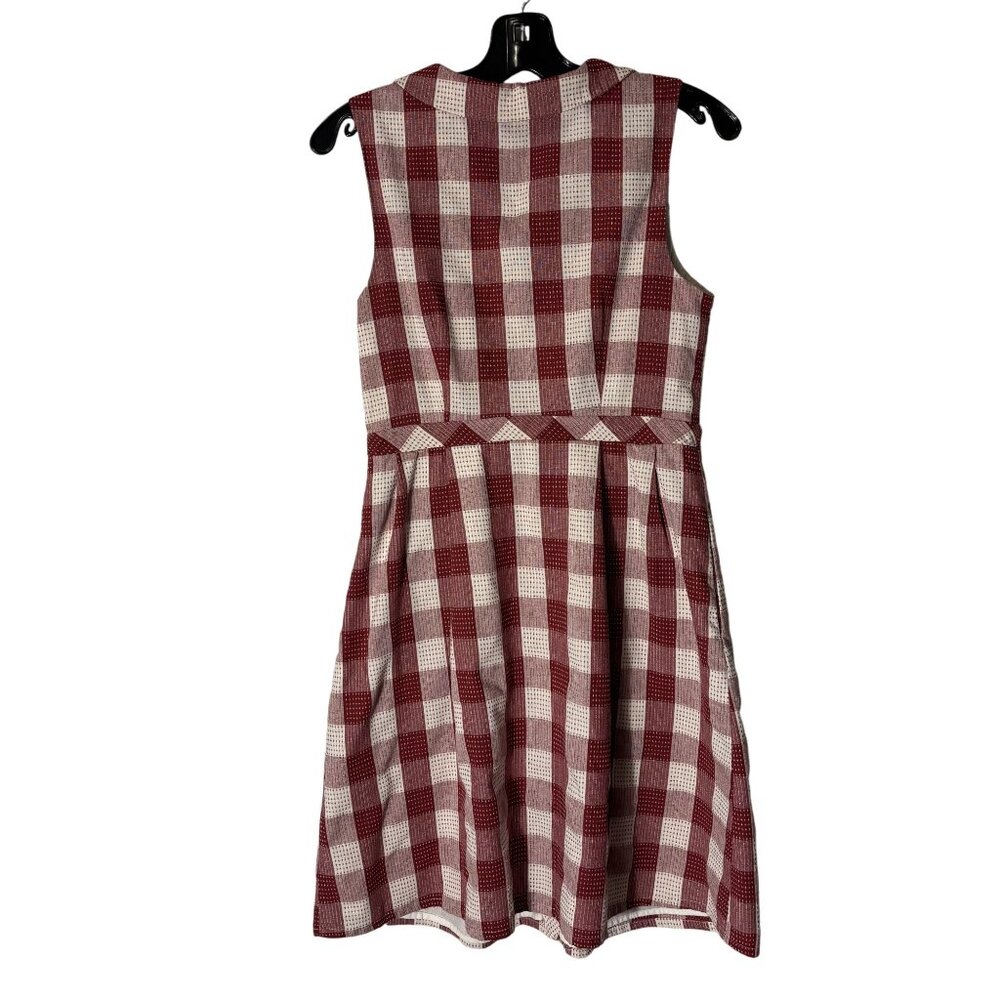 ModCloth Red & White Sleeveless Button-Up Fit & Flare Dress Size 8 - Picture 3 of 10